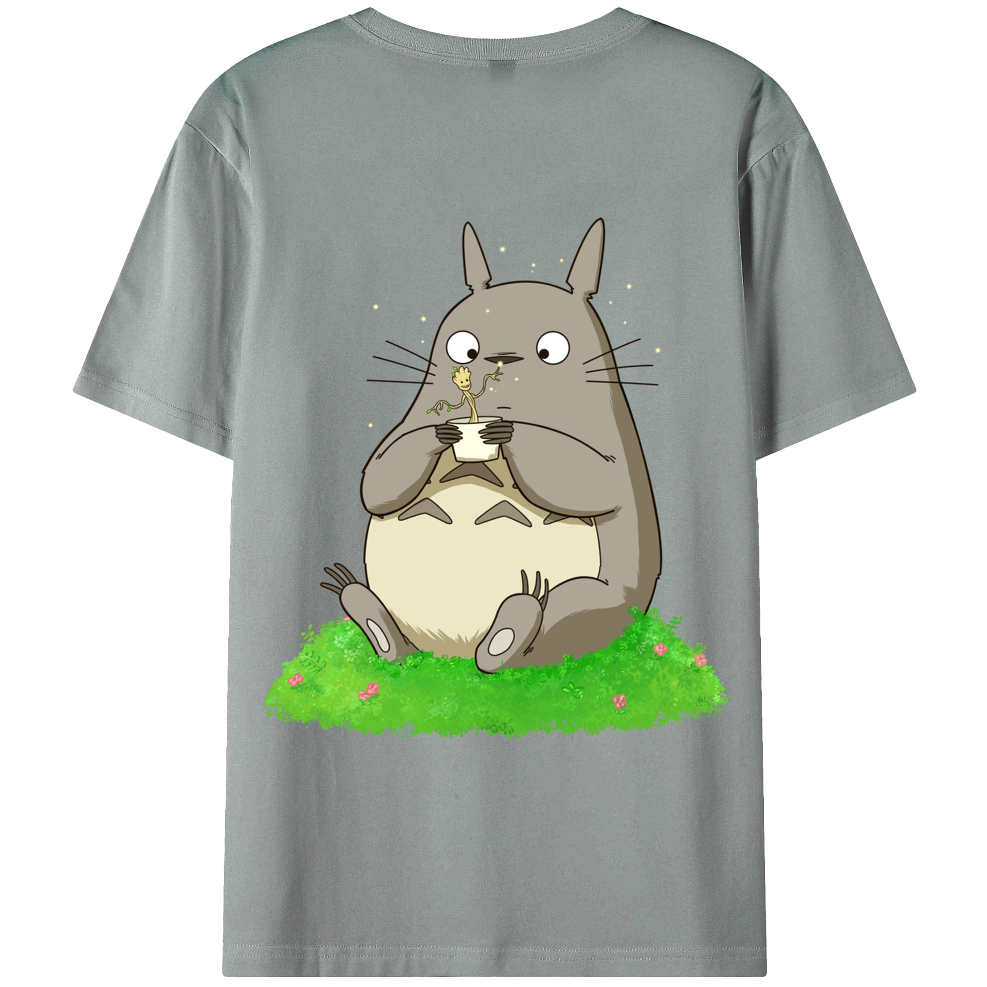 （画像用） となりのトトロ 草壁メイ 草壁サツキ My Neighbor Totoro Satsuki Kusakabe Mei Kusakabe 綿100％ メンズ半袖Tシャツ（バックプリント） 通気性